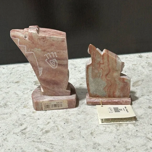 Native American Navajo Alabaster Carved Indian Chief/Eagle Olla Bowl Certificate - Picture 6 of 8